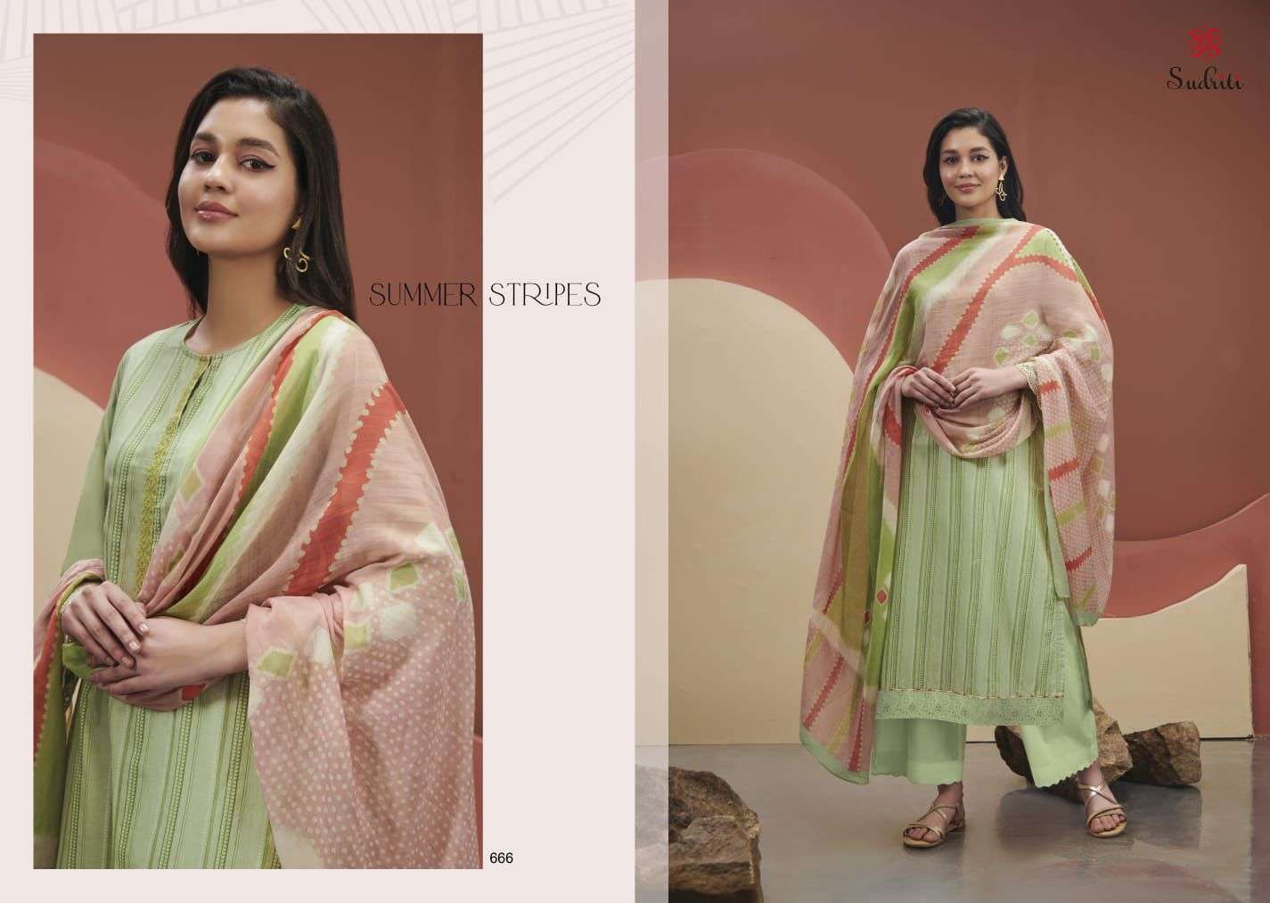 sudriti summer stripes indian designer salwar kameez catalogue online wholesaler surat