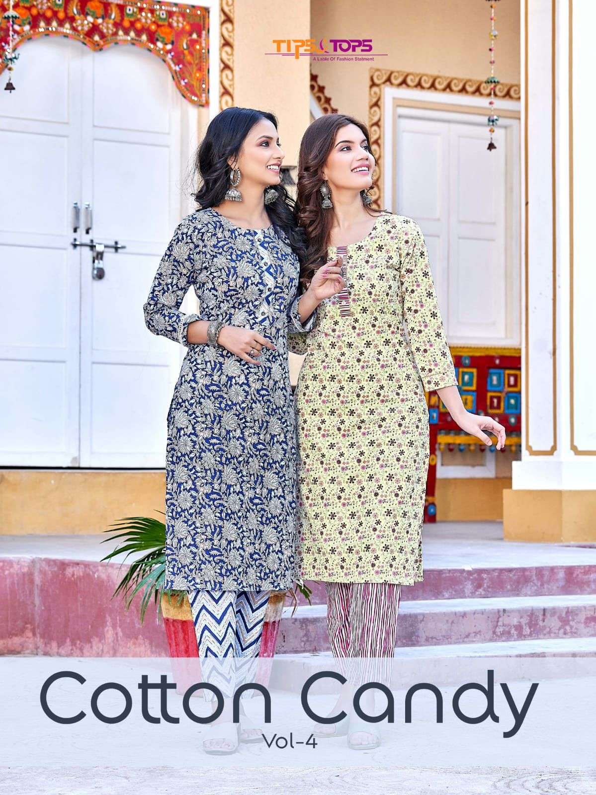 tips and tops cotton candy vol-4 summer special fancy kurtis with bottom wholesale price surat 