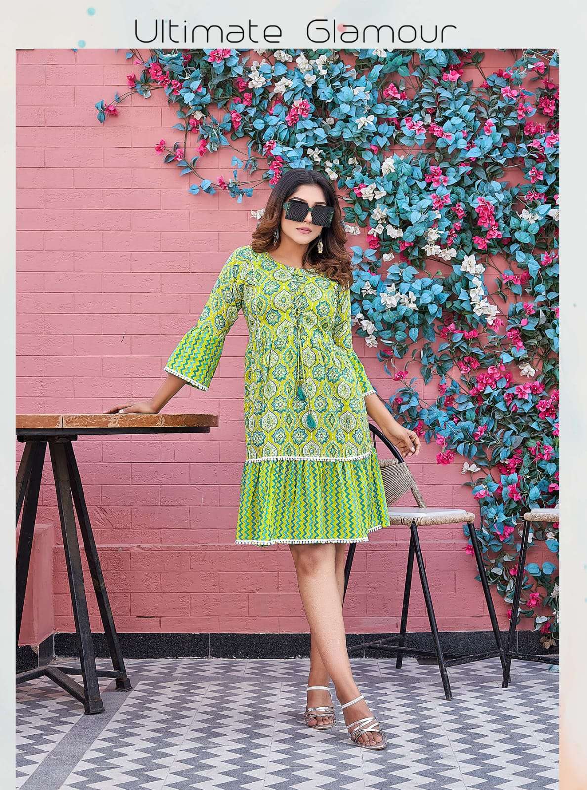 tips and tops fusion fancy look designer shorts kurtis latest catalogue collection surat 