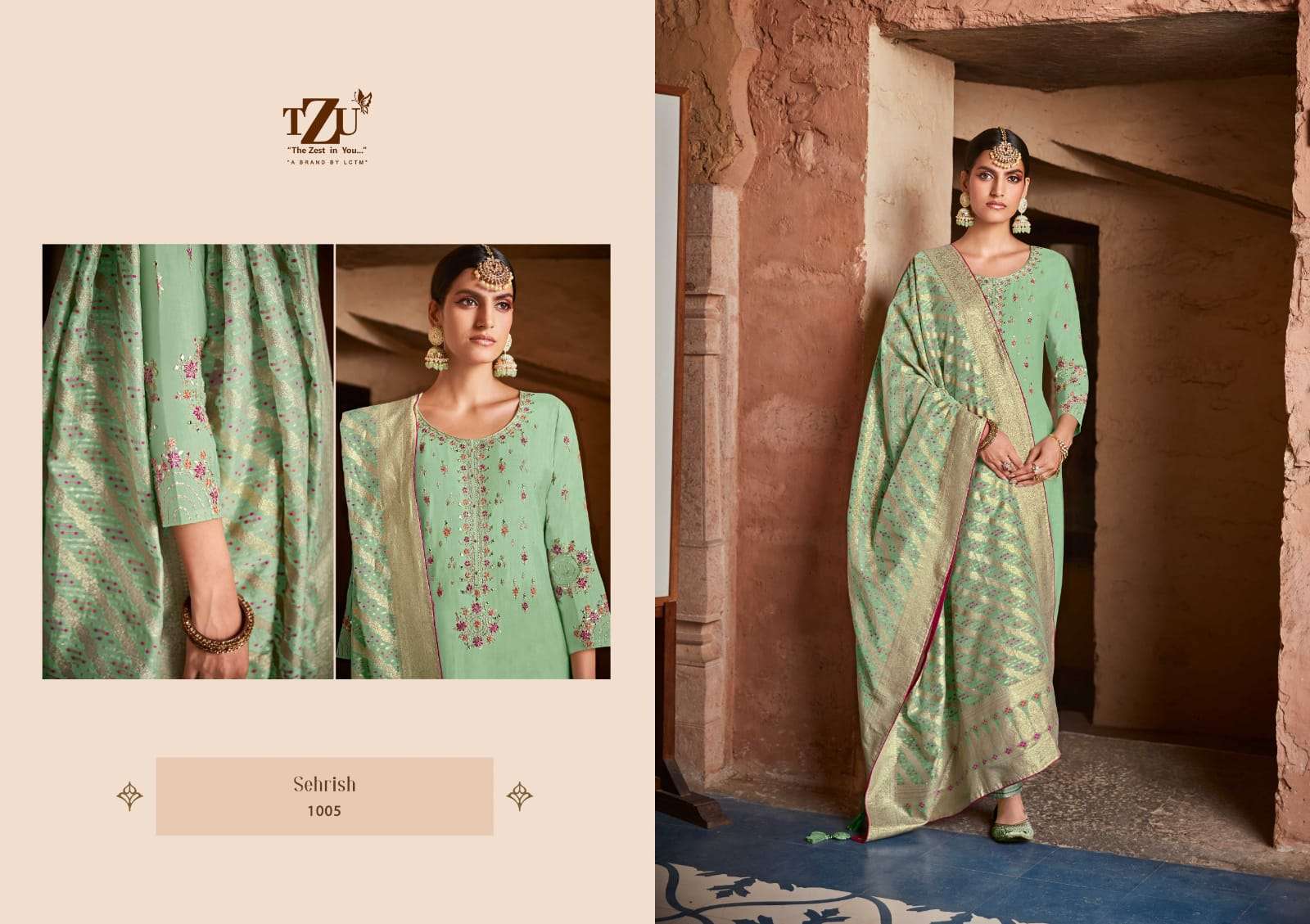 tzu sehrish 1001-1006 series exclusive designer salwar kameez latest catalogue collection surat 
