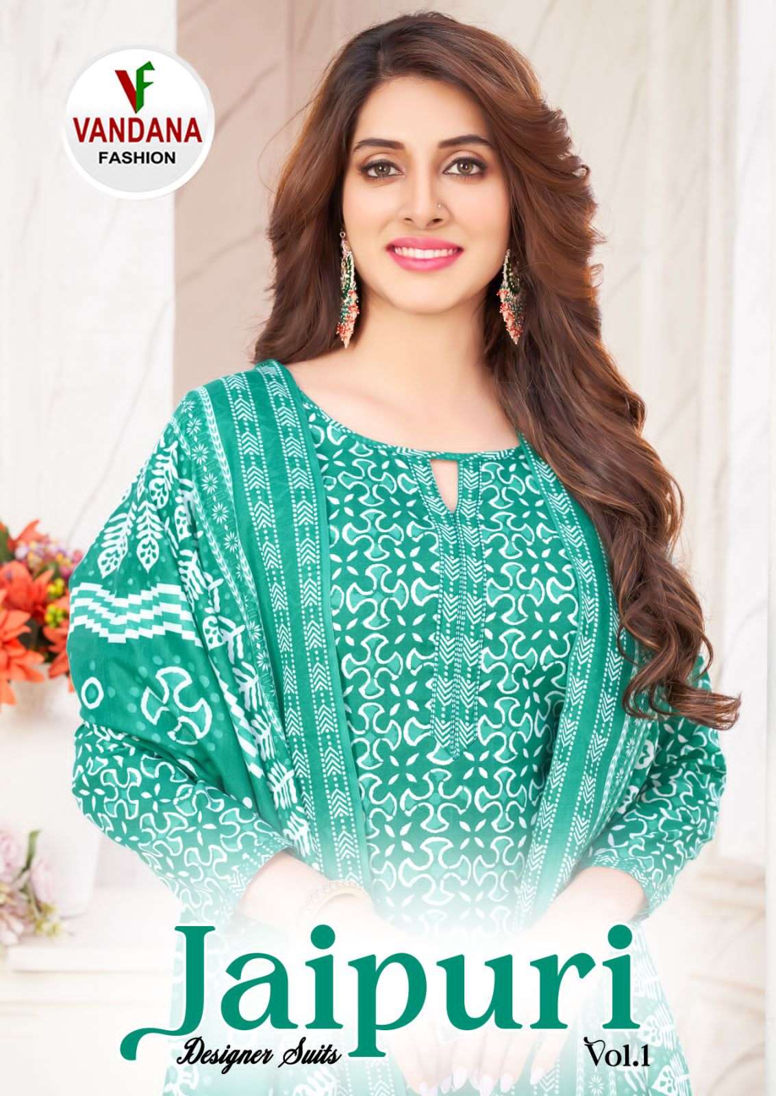 vandana fashion jaipuri vol-1 1001-1012 series pure cotton designer salwar kameez catalogue latest collection surat