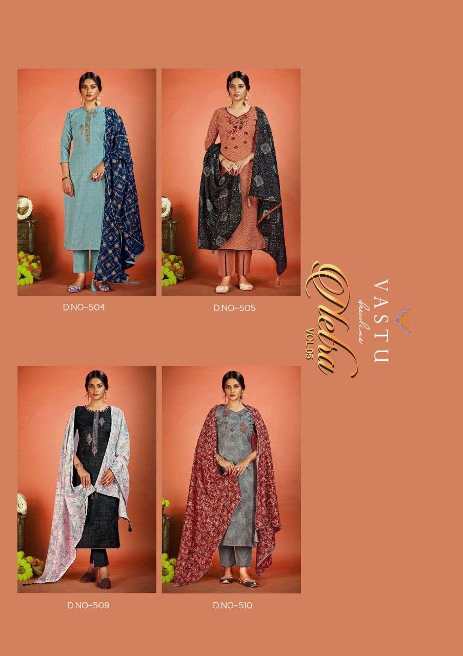vastu tex netra vol-5 501-510 series lawn cotton designer salwar kameez catalogue wholesaler surat