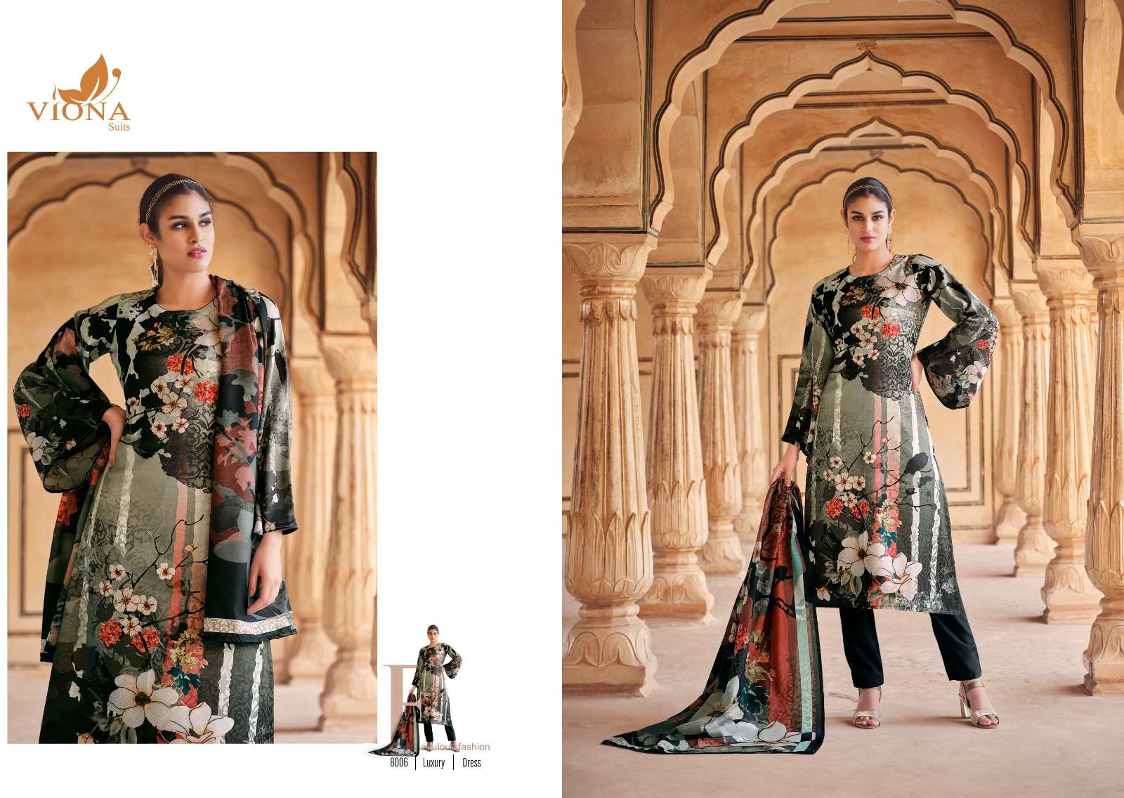 viona suits shazia 8001-8006 series digital printed designer salwar kameez catalogue design 2023 