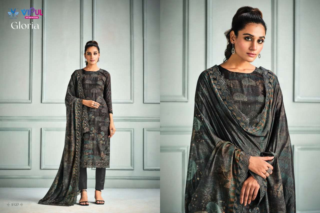 vipul fashion gloria 5121-5127 series chinon digital print with embroidered work salwar suits surat 