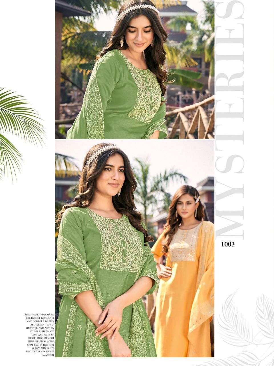 vitara fashion gulmohar 1001-1004 series imported fabrics designer kurtis catalogue design 2023 