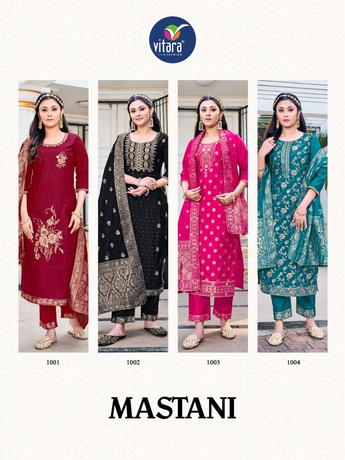 vitara fashion mastani 1001-1004 series stylish designer kurtis catalogue manufacturer surat 