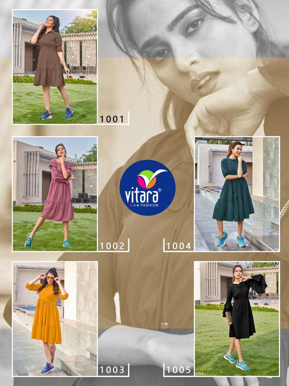 vitara fashion mazelo 1001-1005 series fancy look designer kurtis catalogue wholesale price surat 