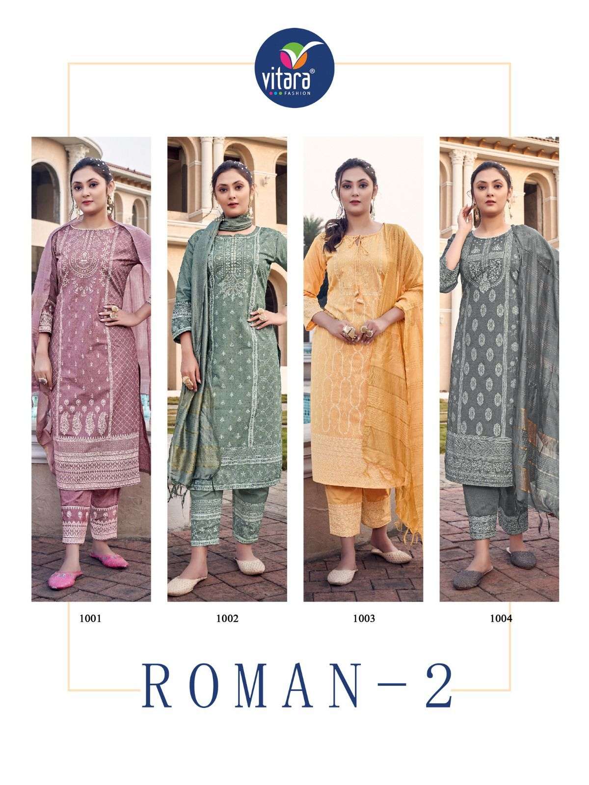 vitara fashion roman vol-2 1001-1004 series stylish designer kurtis catalogue wholesale price surat