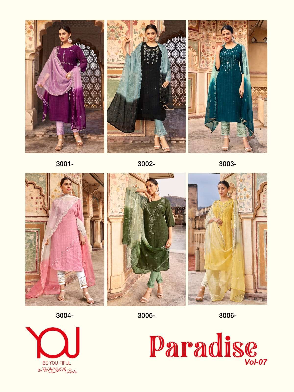 wanna paradise vol-7 1001-1006 series trendy designer kurtis catalogue wholesale price surat 