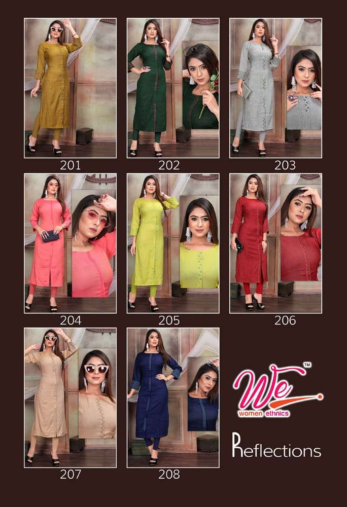 we reflections 201-208 series beautiful designer only kurtis catalogue manufacturer surat 