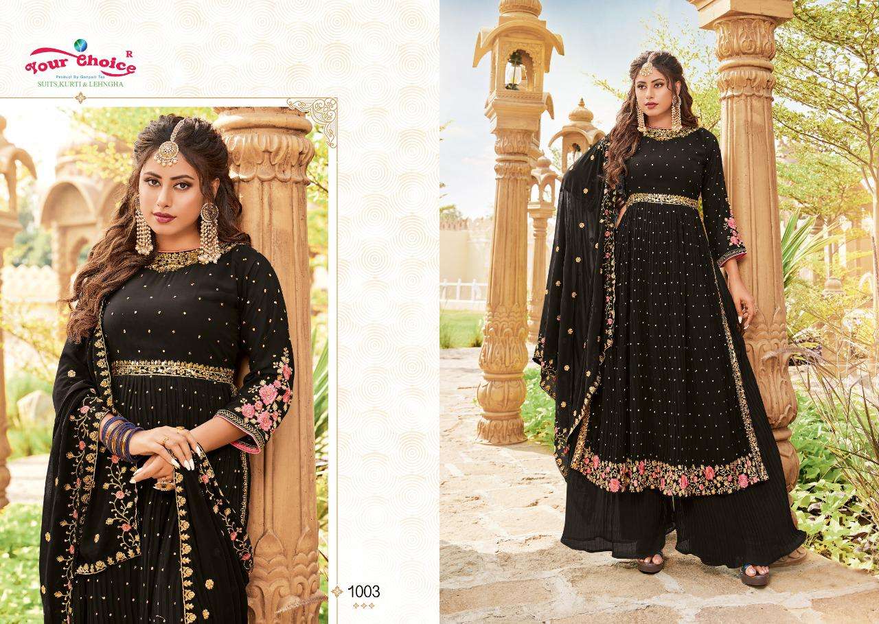 your choice crazy nyra 1001-1006 series stylish designer party wear dress collection surat 