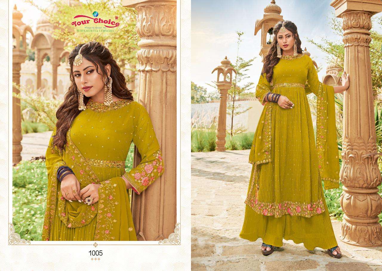 your choice crazy nyra 1001-1006 series stylish designer party wear dress collection surat 