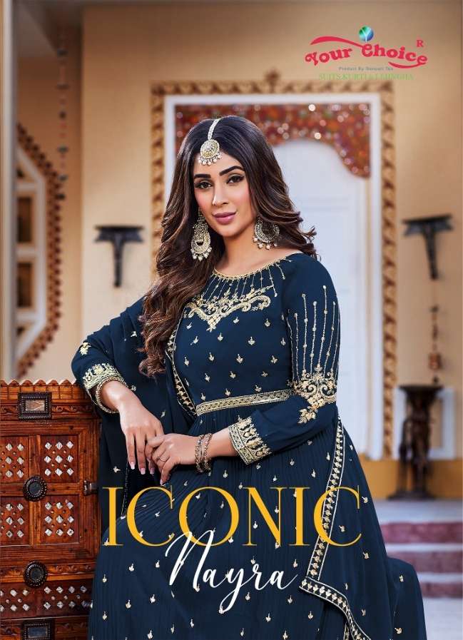 your choice iconic nayra 1001-1006 series blooming georgette designer party wear salwar suits manufacturer surat 