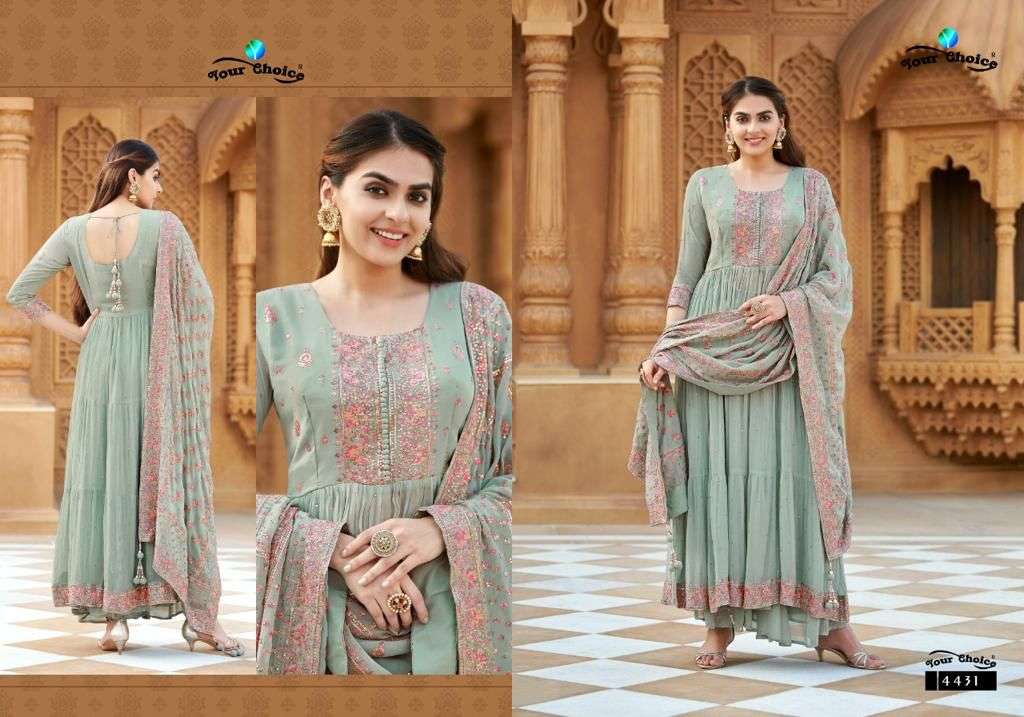 your choice roma 4429-4432 series stylish look designer party wear salwar suits wholesaler surat 