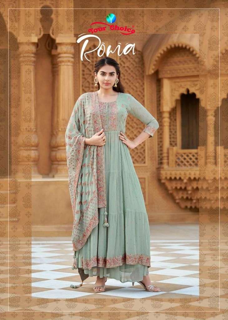 your choice roma 4429-4432 series stylish look designer party wear salwar suits wholesaler surat 