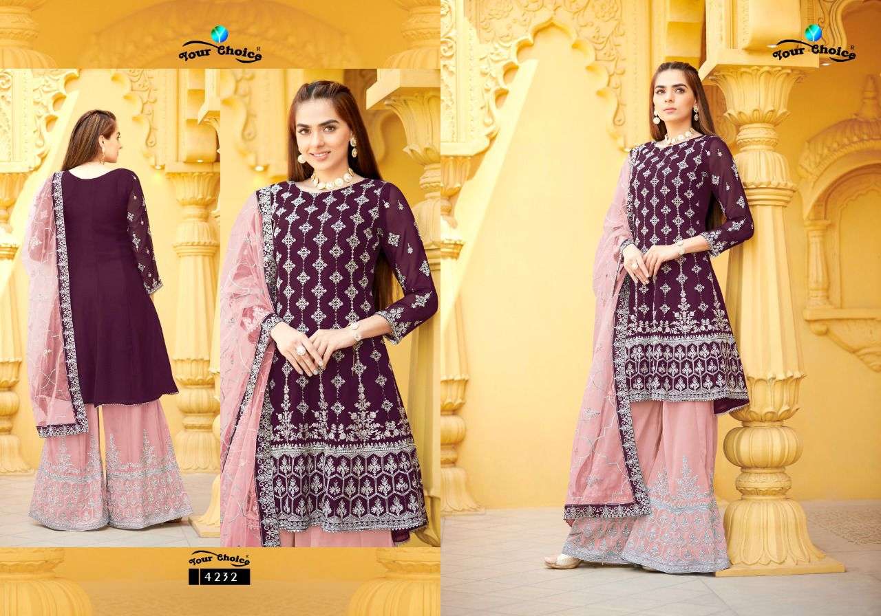 your choice violet 4230-4233 series exclusive designer salwar kameez catalogue manufacturer surat
