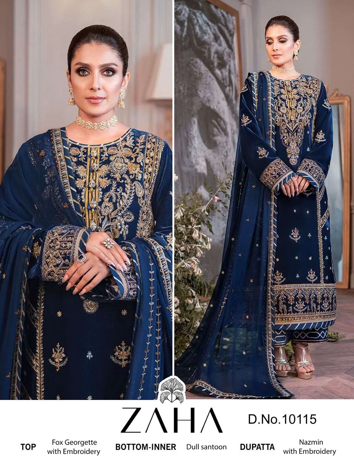 zaha aaeesha vol-1 10112-10115 series georgette designer pakistani salwar kameez catalogue online dealer surat 