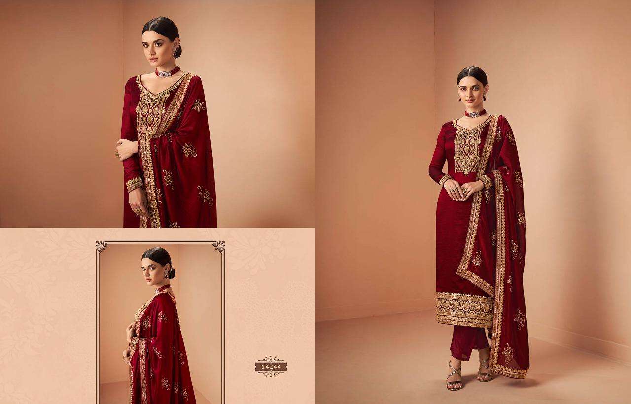 zisa firdosh 14241-14246 series trendy designer salwar kameez manufacturer surat 