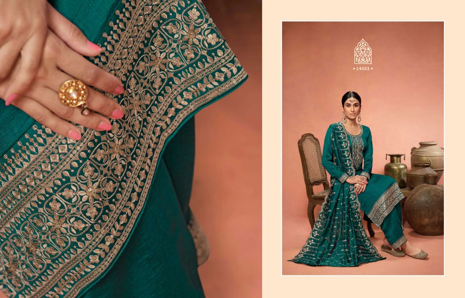 zisa noor 14421-14426 series stylish designer top bottom with dupatta latest collection surat 