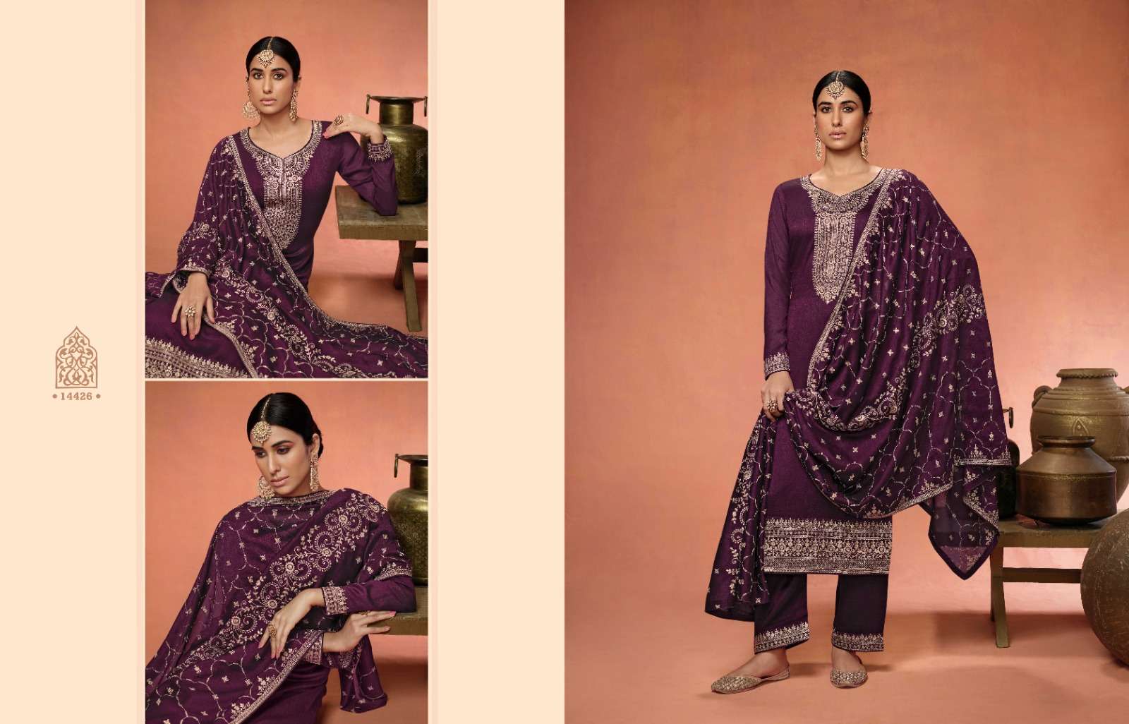 zisa noor 14421-14426 series stylish designer top bottom with dupatta latest collection surat 