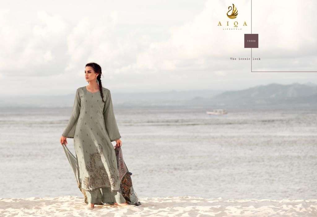 aiqa lifestyle inayat 10001-10007 series exclusive designer salwar kameez catalogue wholesaler surat
