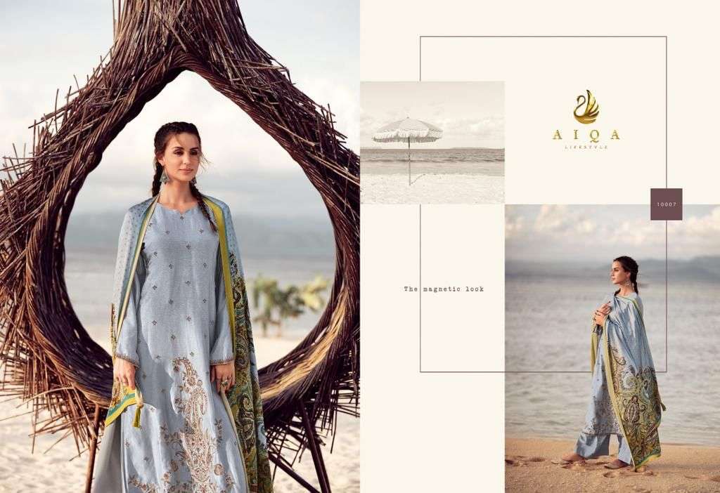 aiqa lifestyle inayat 10001-10007 series exclusive designer salwar kameez catalogue wholesaler surat