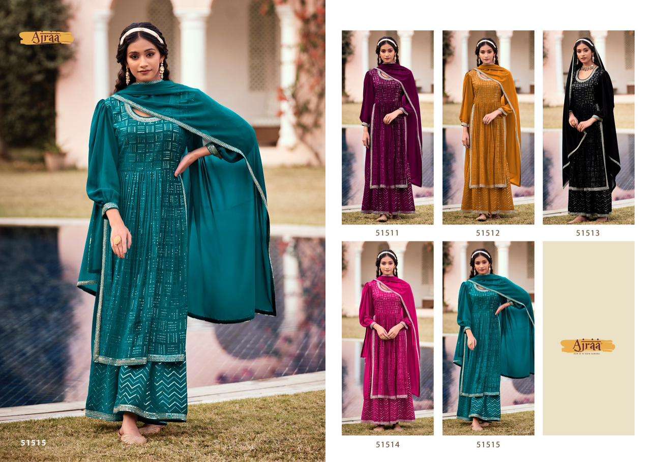 ajraa hiva vol-4 51511-51515 series stylish designer party wear dress catalogue collection surat 
