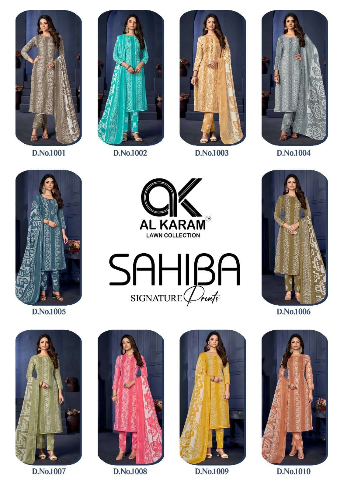 al karam sahiba 1001-1010 series unstich designer salwar kameez catalogue manufacturer surat 