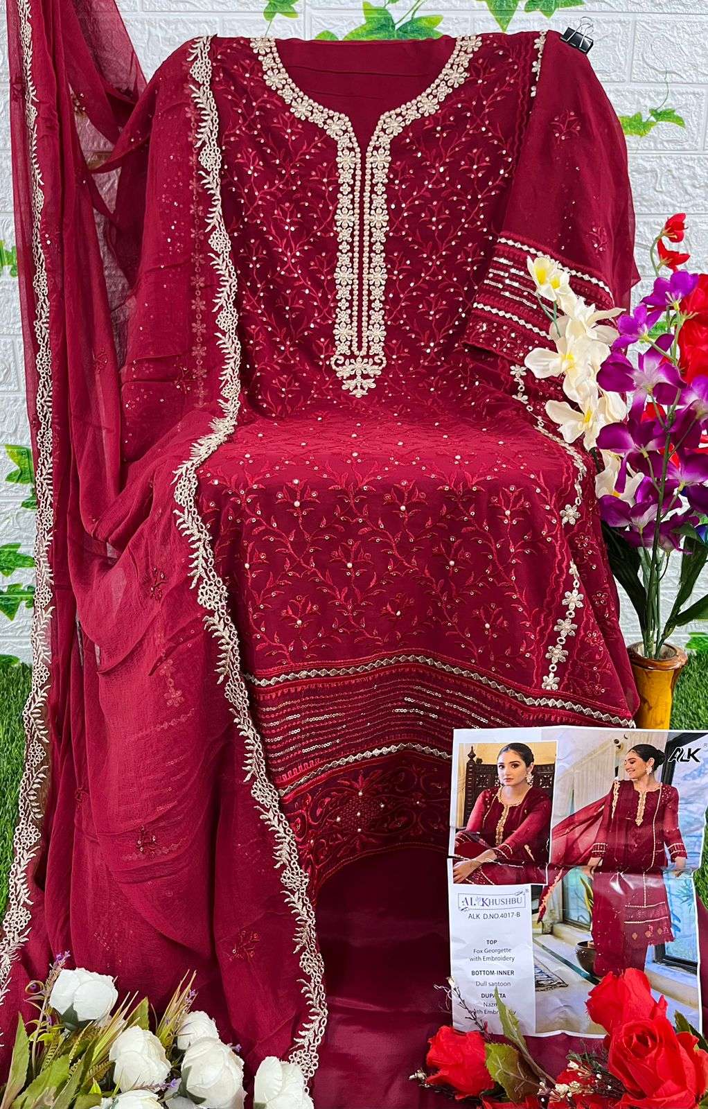 al khushbu suhana vol-2 4017 series stylish look designer pakistani salwar suits wholesaler surat 