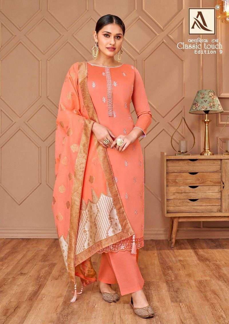 alok suit classic touch vol-9 indian designer salwar kameez catalogue wholesale price surat