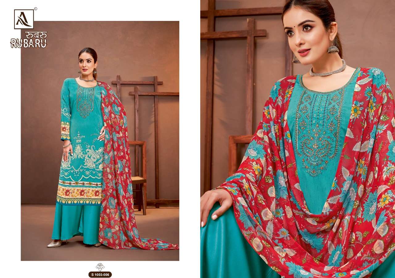 alok suit rubaru pakistani print with work designer salwar kameez catalogue manufacturer surat