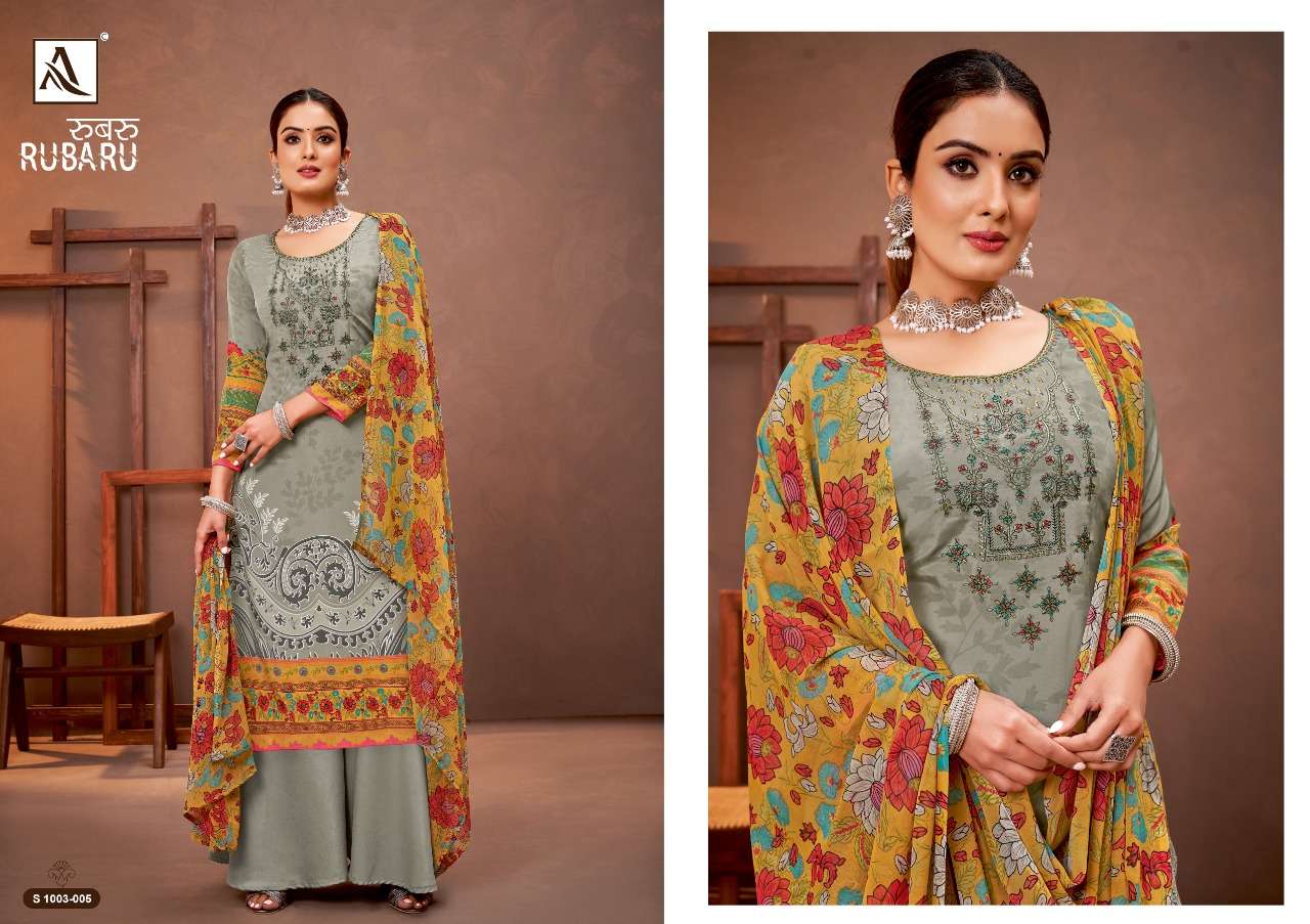 alok suit rubaru pakistani print with work designer salwar kameez catalogue manufacturer surat