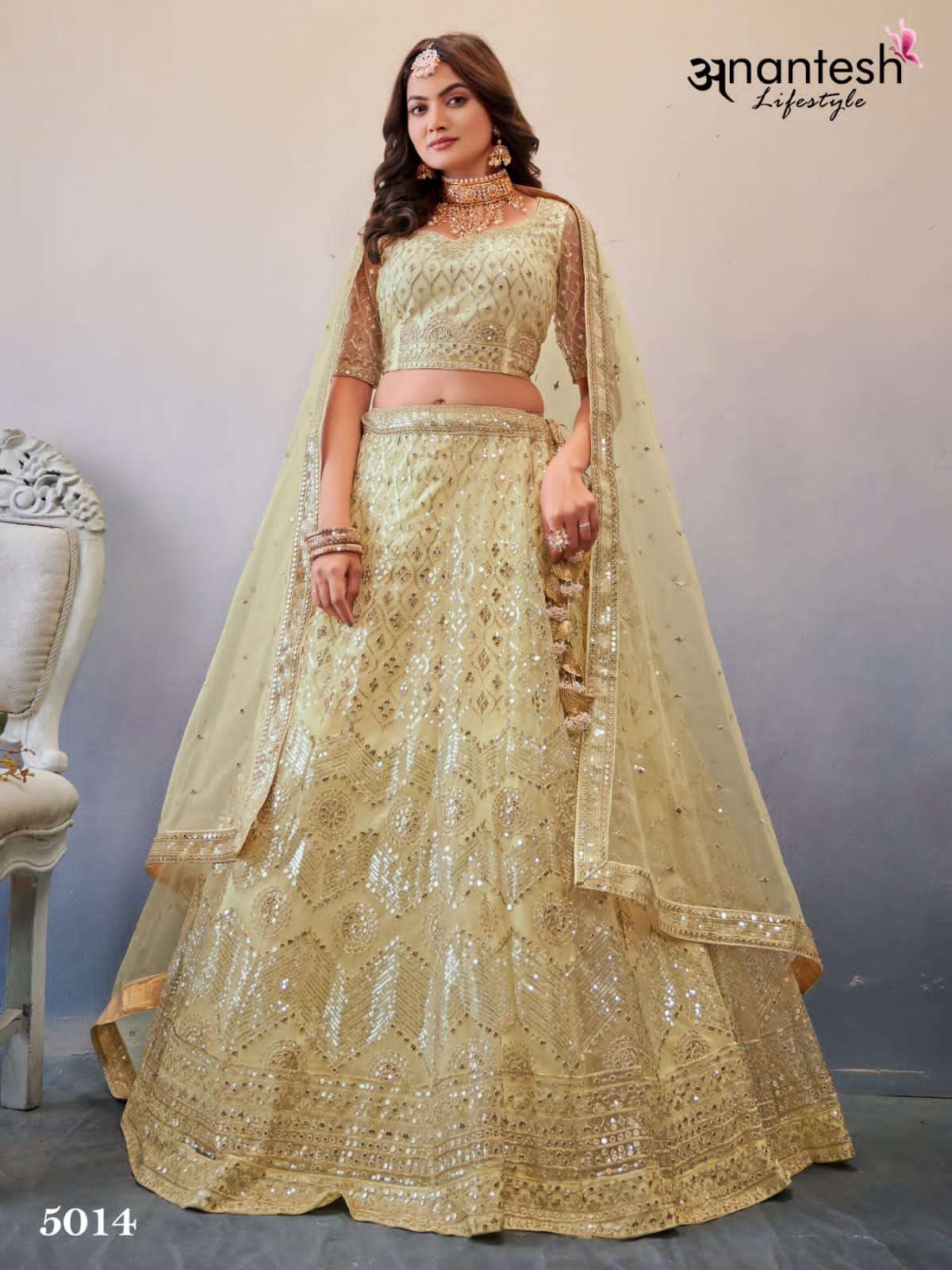 anantesh lifestyle occations vol-4 5012-5016 series party wear lehenga latest catalogue manufacturer surat 
