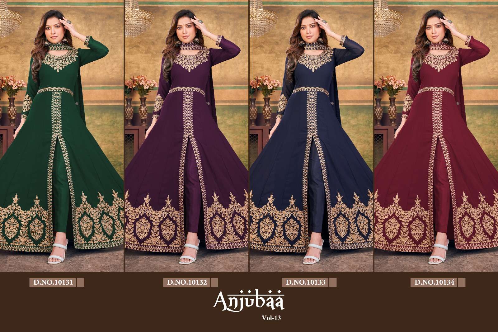 anjubaa anjubaa vol-13 10131-10134 series party wear dress catalogue wholesale price surat 