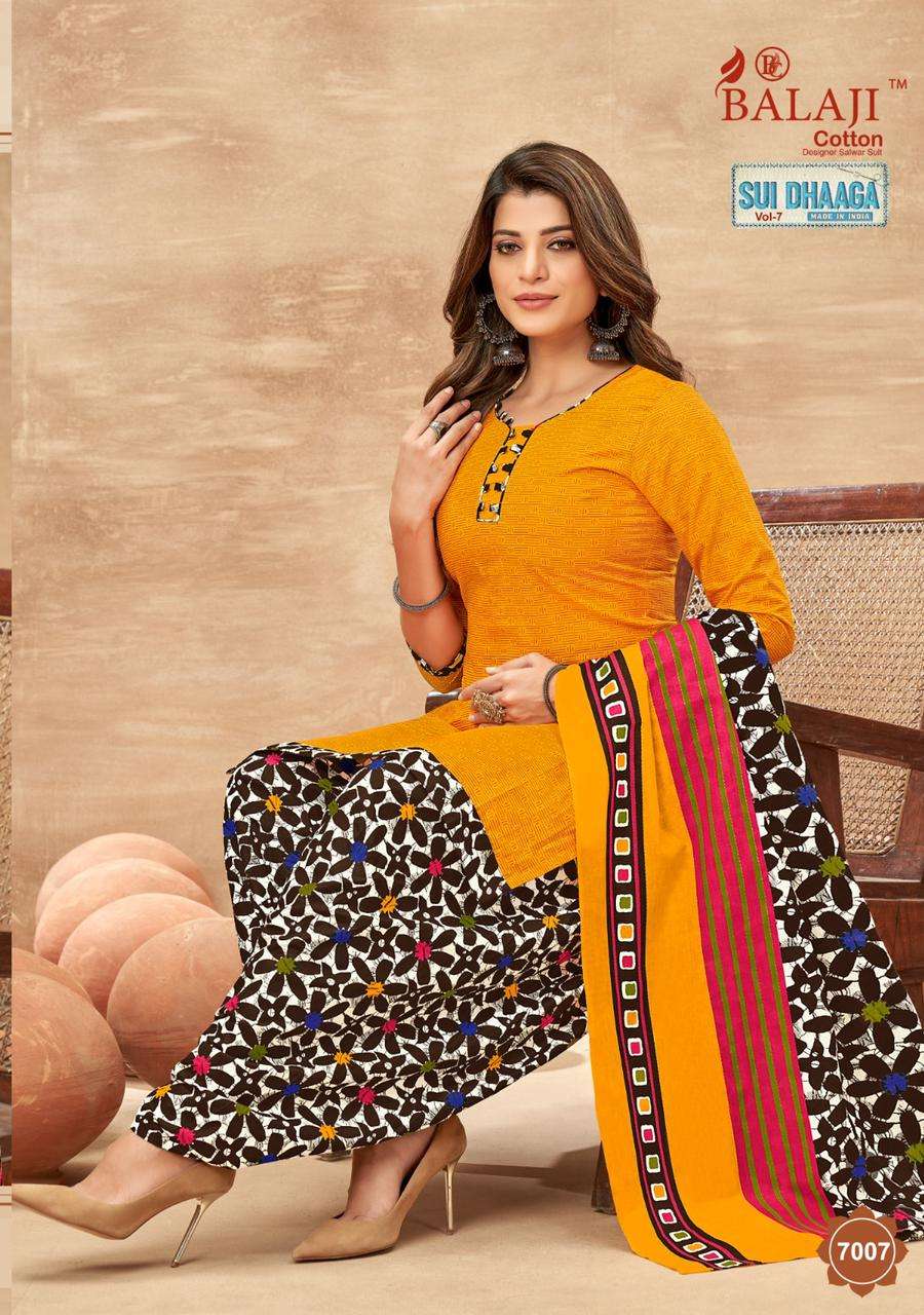 balaji cotton sui dhaaga vol-7 7001-7012 series indian traditional wear catalogue design 2023