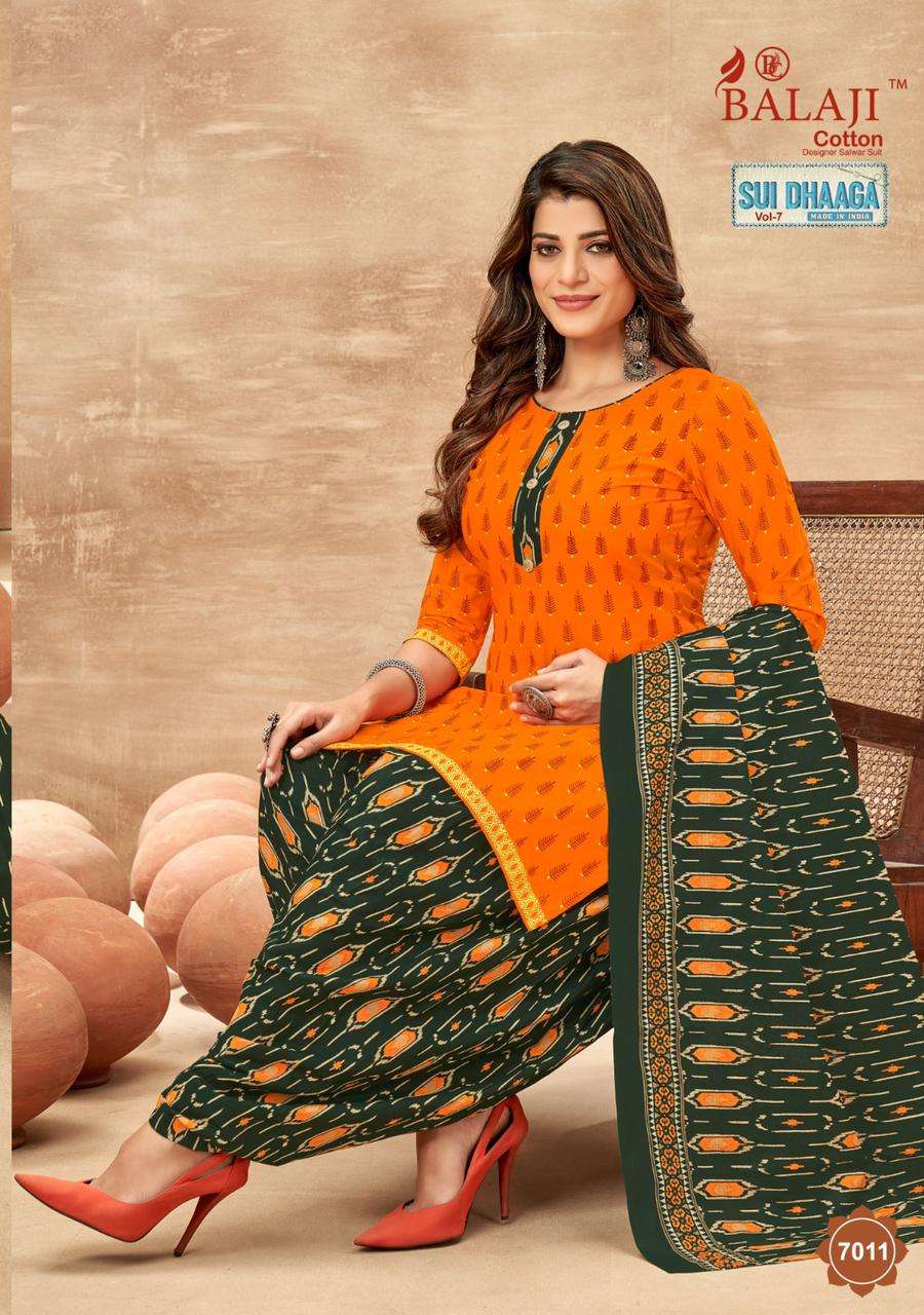 balaji cotton sui dhaaga vol-7 7001-7012 series indian traditional wear catalogue design 2023