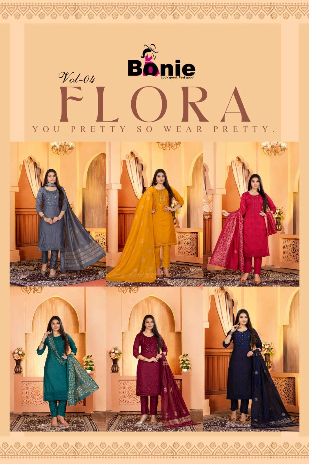 bonie flora vol-4 stylish designer kurtis catalogue online supplier surat 