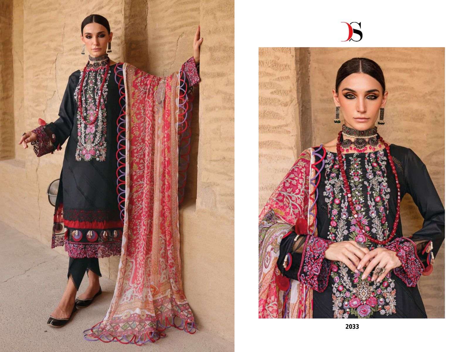 deepsy suits firdous ombre nx 2033-2037 series pure cotton self embroidered salwar kameez wholesale price 