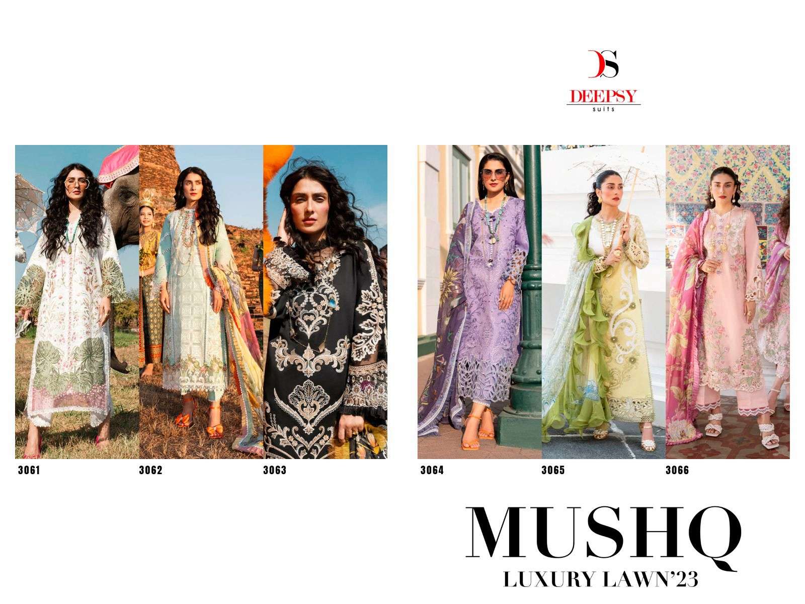 deepsy suits mushq vol-23 3061-3066 series fancy designer pakistani salwar kameez catalogue surat