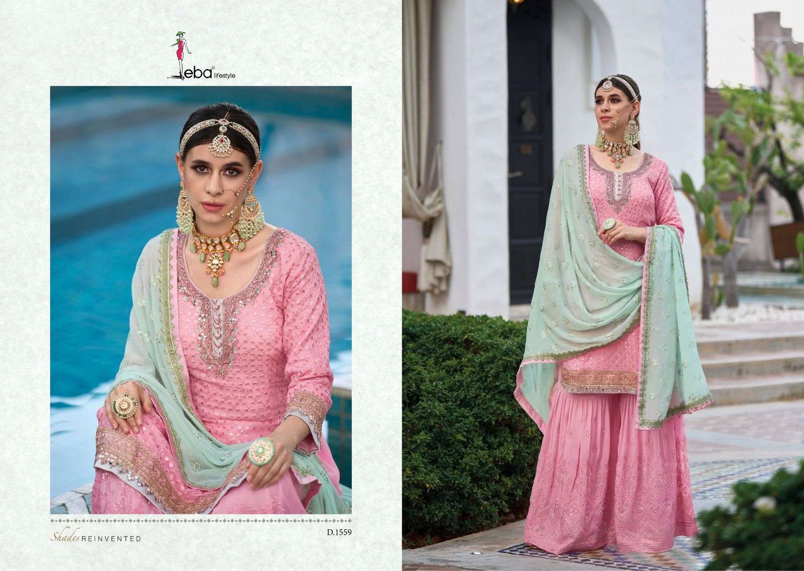 eba lifestyle armani vol-4 faux georgette designer salwar kameez latest catalogue in surat 