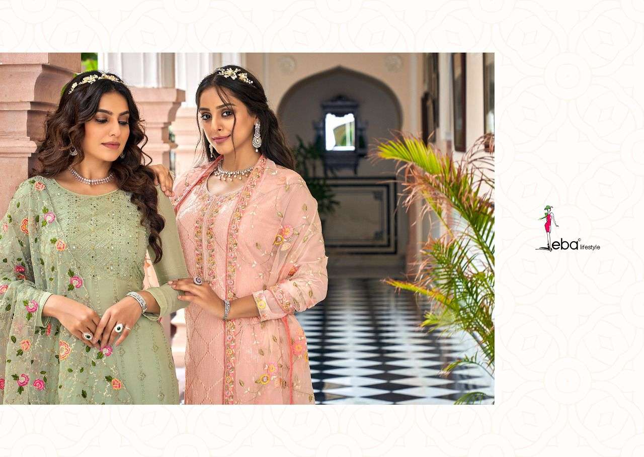 eba lifestyle tiara 1495-1498 series faux georgette party wear salwar kameez online shooping surat
