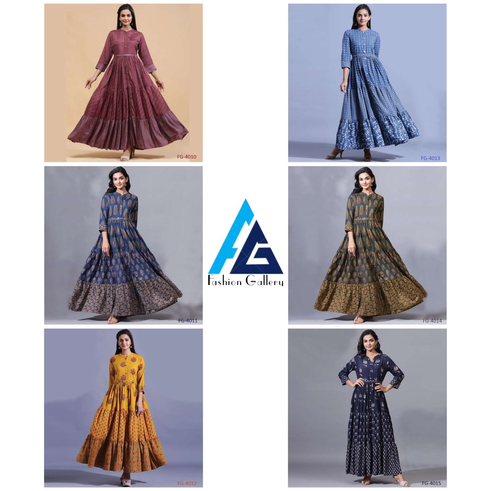 fashion galleria jennifer vol-2 4010-4015 series fancy designer long gown catalogue design 2023