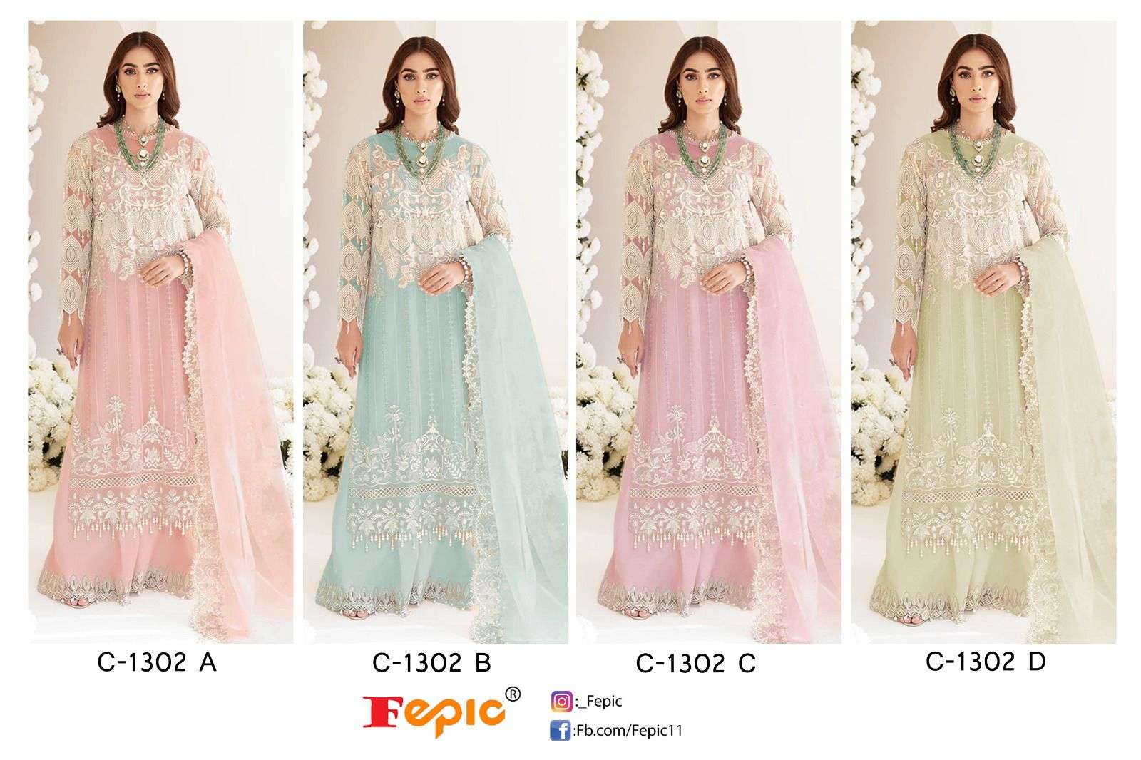 fepic 1302 series fancy designer pakistani salwar kameez catalogue wholesaler surat 