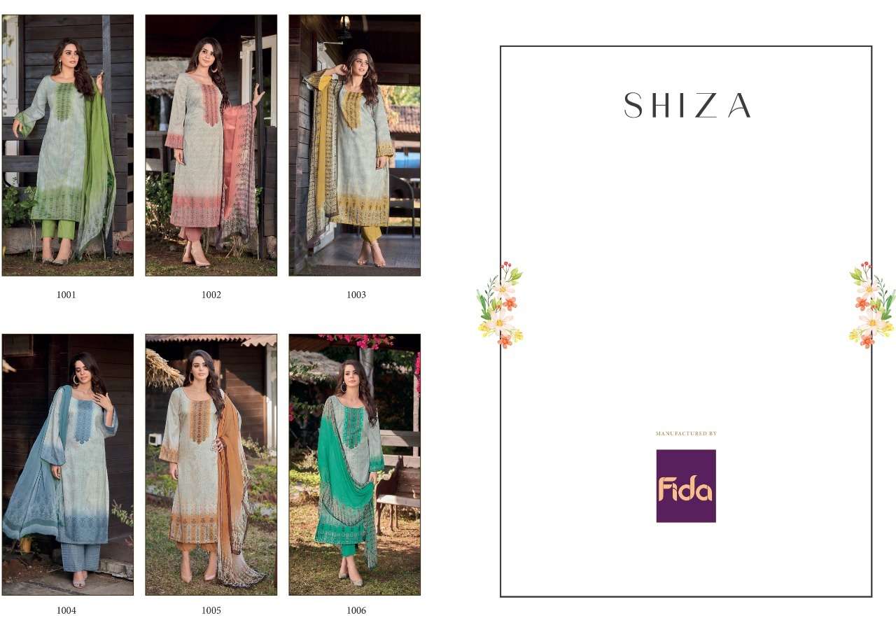 fida shiza 1001-1006 series unstitched designer salwar kameez catalogue wholesale price surat 