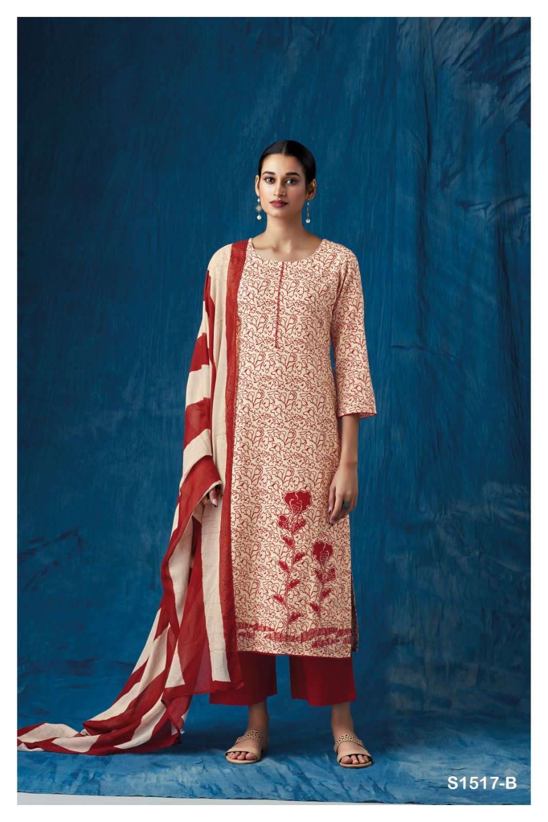 ganga chanchal 1517 series fancy designer salwar kameez catalogue wholesaler surat 