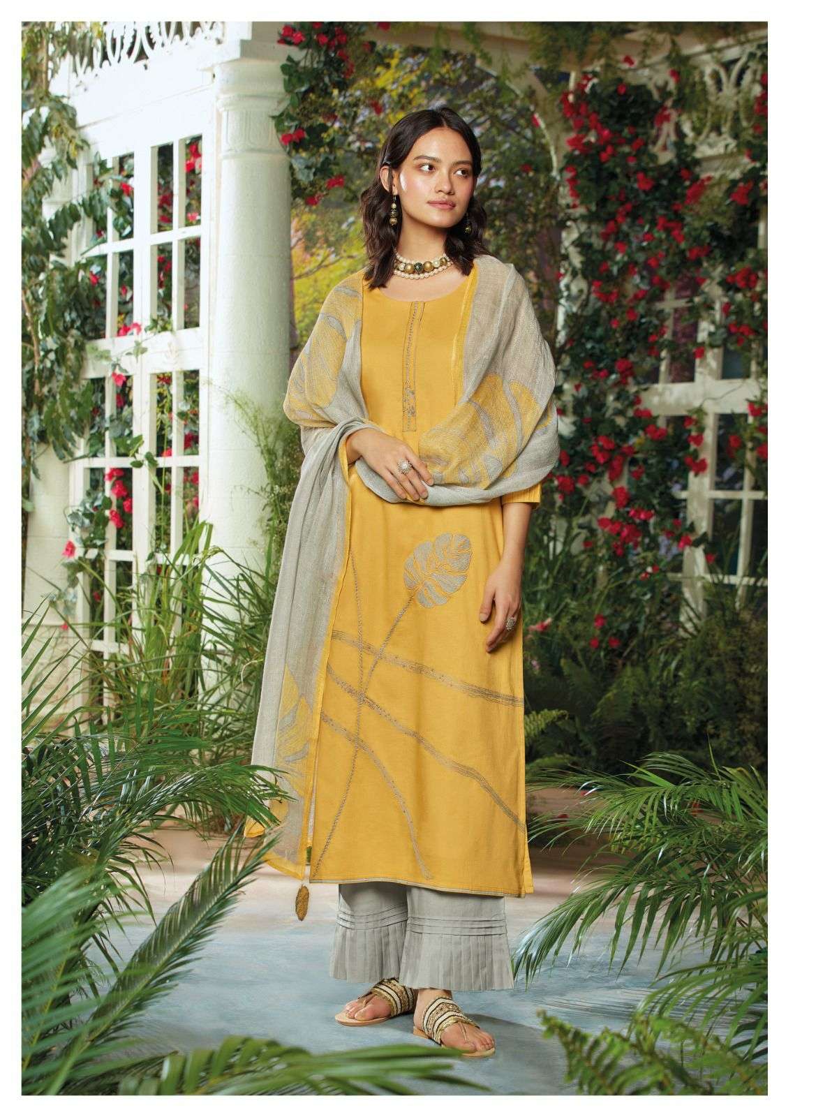 ganga fashion aroha premium cotton fancy dress material collection surat online market