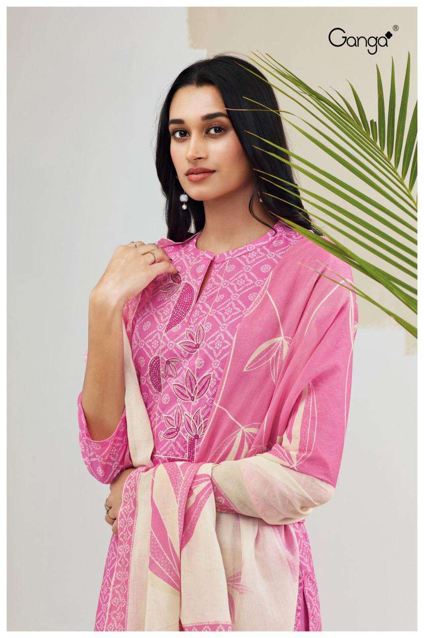 ganga fashion vamika 1537 premium cotton unstich fancy salwar kameez wholesale price surat