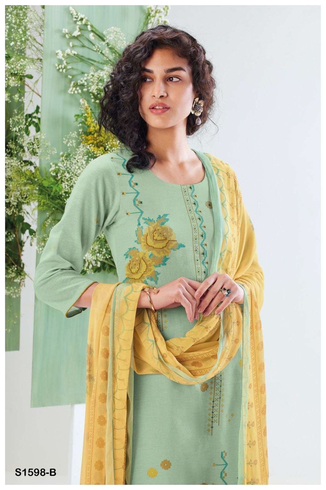 ganga hemani 1598 series stylish designer salwar kameez catalogue manufacturer surat 
