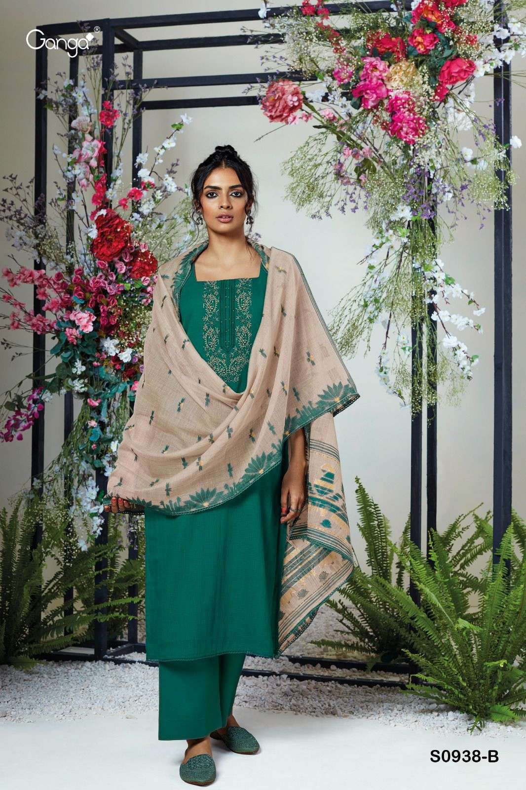 ganga ishana 938 series premium cotton with work designer salwar kameez surat 