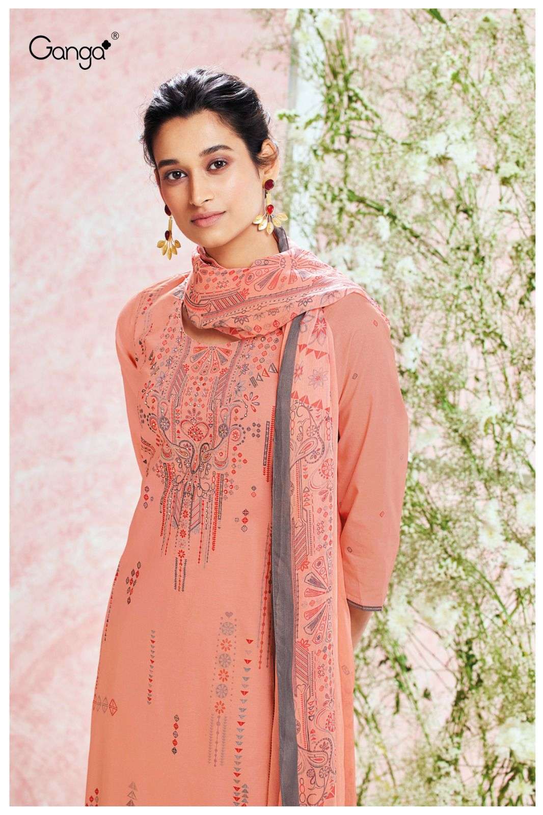 ganga janya 1630 series unstich designer dress material catalogue online dealer surat 